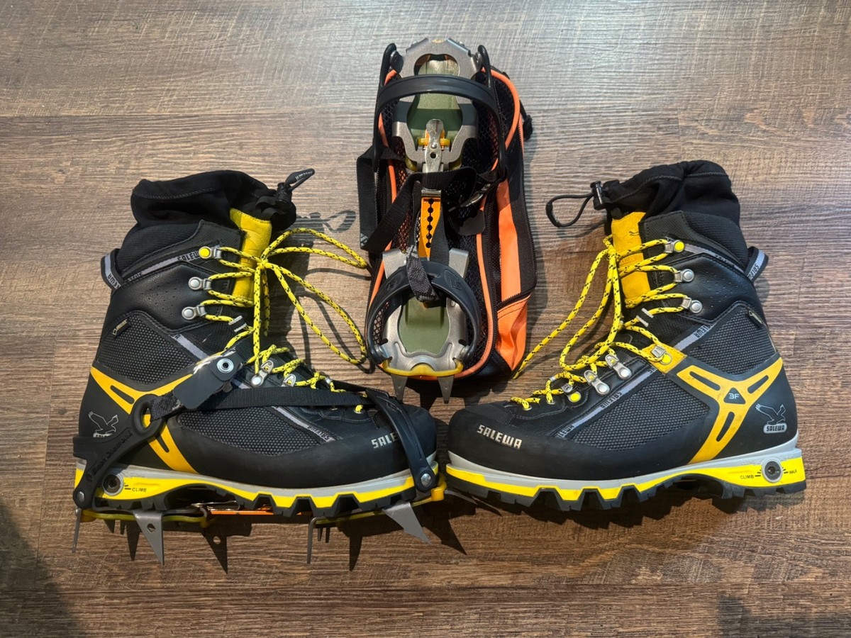SALEWA PRO VERTICAL Boots and Black Diamond Crampons
