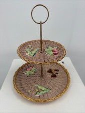 Vintage Ceramic 2-Tier Serving Tray Stand Bas...
