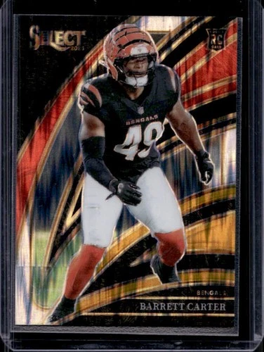 2025 Panini Select Barrett Carter Club Level RC Black and Gold Prizm Shock #258