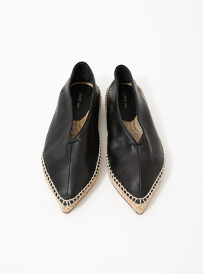 Old Celine Babouche Espadrille Mules / Witch Mules Size 36 Nappa Black