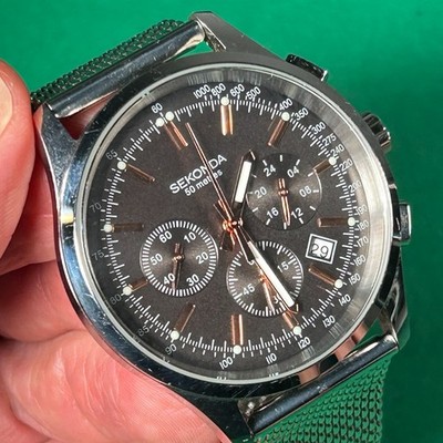 Sekonda 1490 CKX Chronograph Uhr - Neuwertig 2018 Boxed Full Set Black Dial Mesh