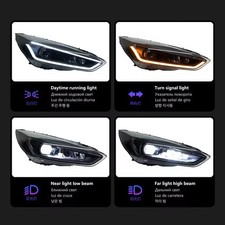 Faro proyector LED para Ford Focus 2015-18 luces de señal delanteras DRL secuenciales