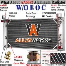 34"W 3 Row Radiator For 1999-2013 Chevy Silverado 1500 Tahoe Suburban GMC Yukon