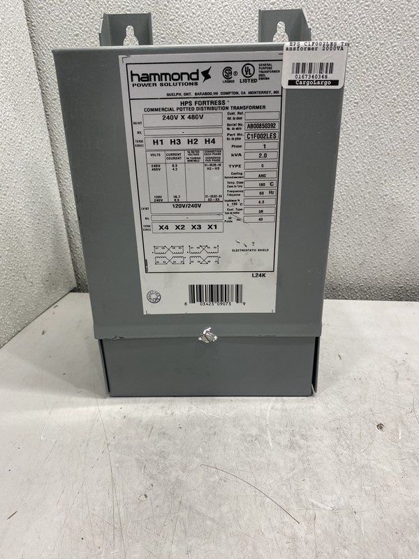 HPS C1F002LES Transformer 2000VA 240/480VAC Primary 120/240VAC Secondary 60Hz