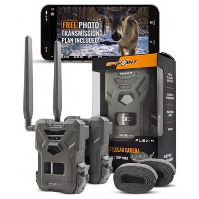Spypoint Flex M Twin Pack 28 Megapixel Cellular Trail Cameras Hunting