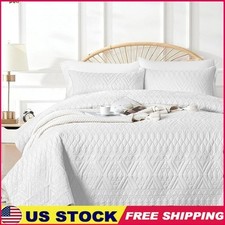 Geometric Quilt Set Soft Microfiber Lightweight All Season Bedding Cover New