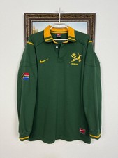 Vintage 90's Nike South Africa Rugby Union Jersey Long Sleeve Mens Trikot Sz L