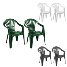 2 Stück Gartenstuhl Stapelstuhl MONA Bistrostuhl Stapelsessel Kunststoff 