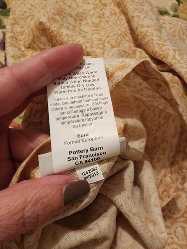Pair Of Pottery Barn Yellow Medallion Tribal EURO Shams Envelope Closure 24x24 - Picture 4 of 9