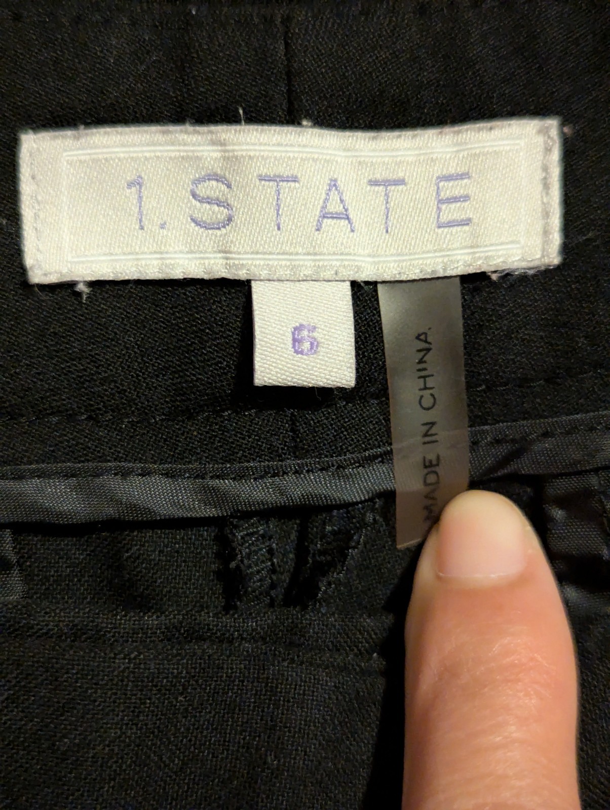 1.STATE Black Pants Solid Pattern Regular Size 6 … - image 5