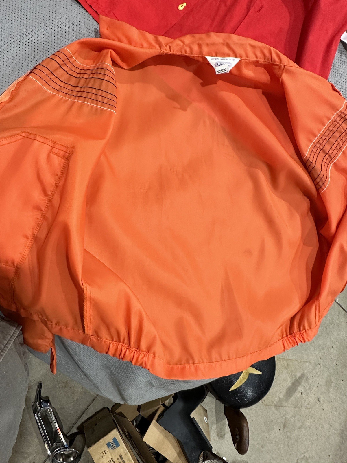 Vintage XL Wynn’s Racing Jacket 1970’s Xtend Orange Windbreaker Extra Large USA