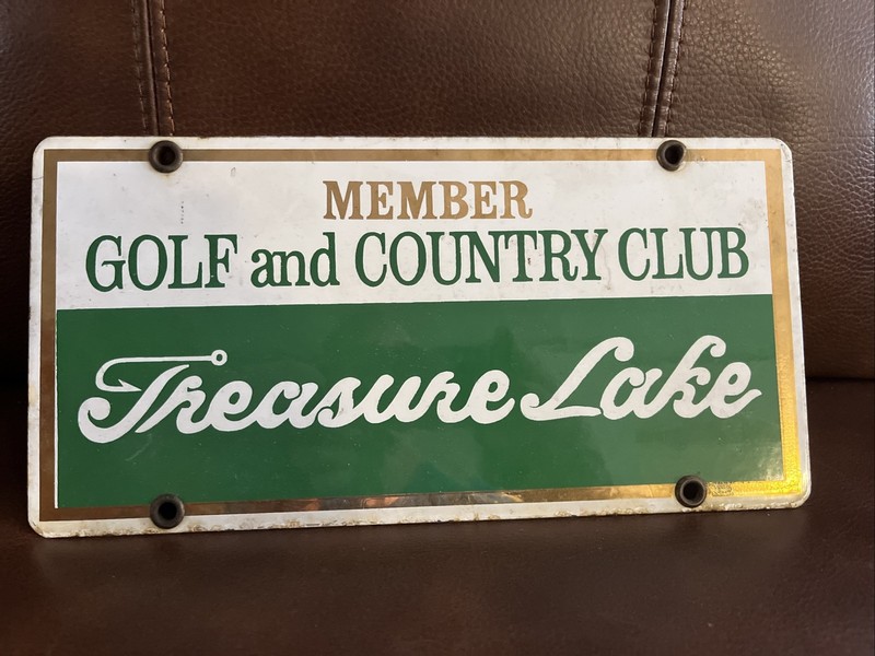 Vintage Treasure Lake Golf and Country Club Course Porcelain Sign