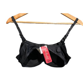 Antinea Lise Charmel Black Spacer Plunge Women's Bra Size 32C
