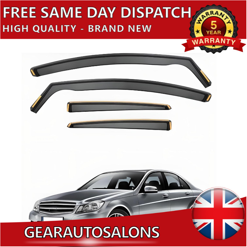 4pc Wind Deflectors For 2007-2014 Mercedes C-Class W204 4-Door Saloon 2013