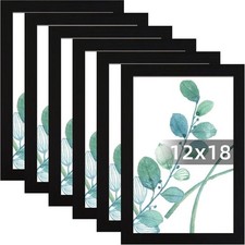 12x18 Picture Frame Set of 6 Display Pictures Without Mat for Wall Mounting
