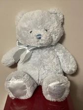 Baby Gund My First Teddy Bear Plush 10” Light Blue Stuffed Animal W/ Ribbon Bow