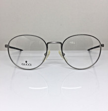 New Vintage Gucci GG 1311 Eyeglasses C. 62S Matte Silver  Black Frame NOS Italy