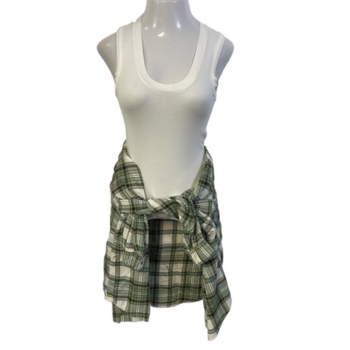 Flannel Shirt Shacket Womens XL Christian Grunge Patchwork Folk Art Upcycled - Picture 9 of 14