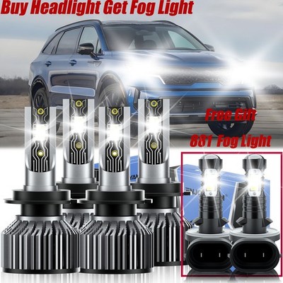 For Kia Sorento 2014-2018 LED Headlight High Low+Fog Light Bulbs Kit 6x 26000LM