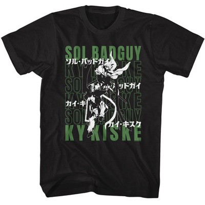 Guilty Gear - Sol Badguy Und Ky Kiske - Schwarzes Kurzarmshirt Für Erwachsene