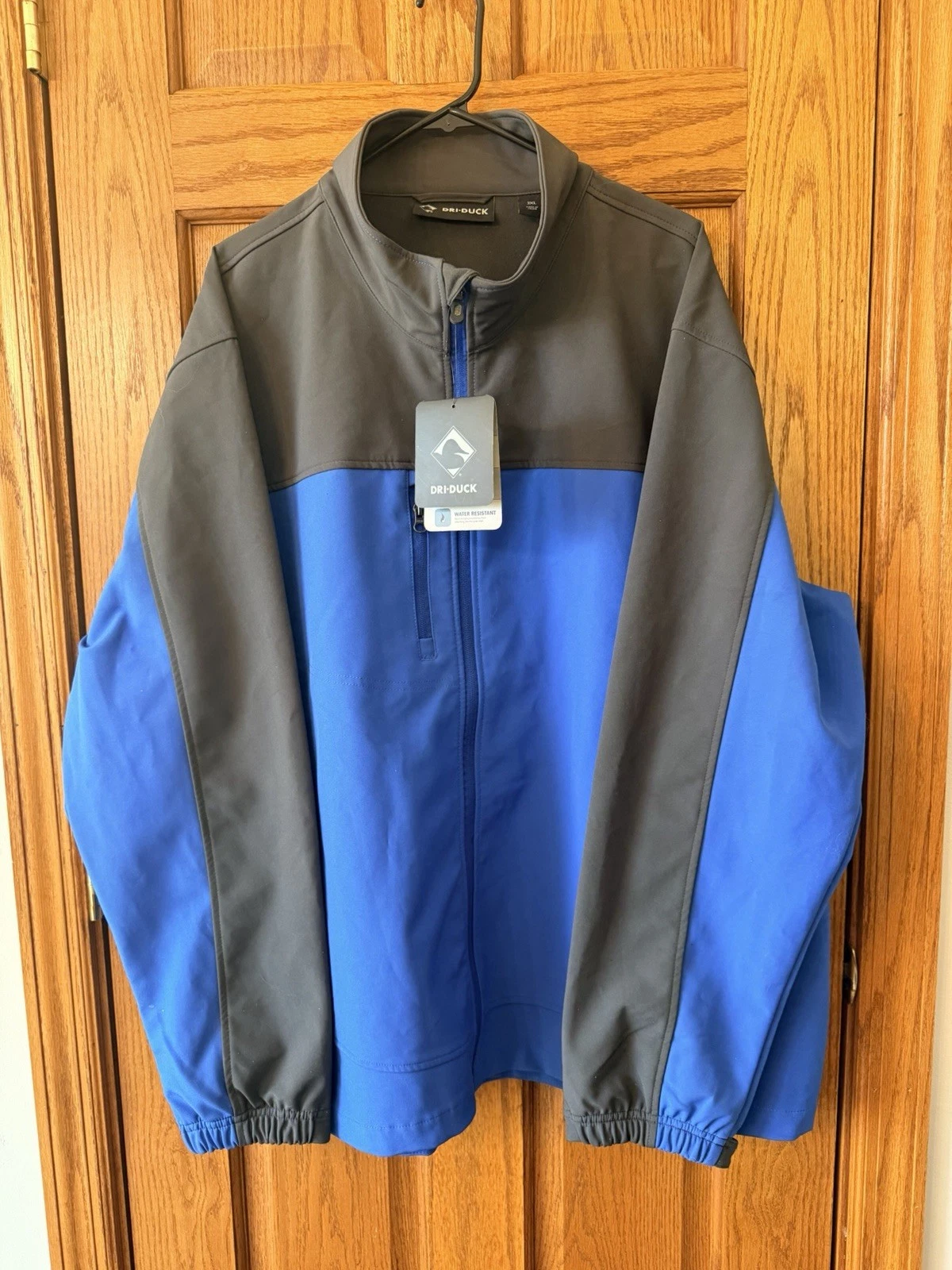 Dri Duck Mens Softshell Jacket Water Resistant Blue Gray Full Zip 3XL