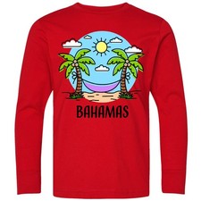 Inktastic Summer Vacation In The Bahamas Youth Long Sleeve T-Shirt Caribbean Sun