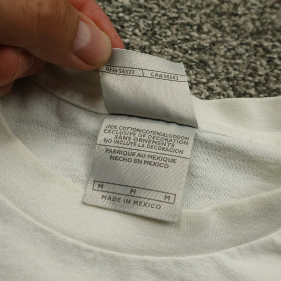 Nike Camiseta Manga Larga Para Hombre Mediana Blanca Algodón Negro Cuadros Centrales y2k Foto 4 de 4