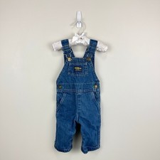 Vintage OshKosh B'gosh Blue Jean Overalls Baby Boy Girl 9 months USA