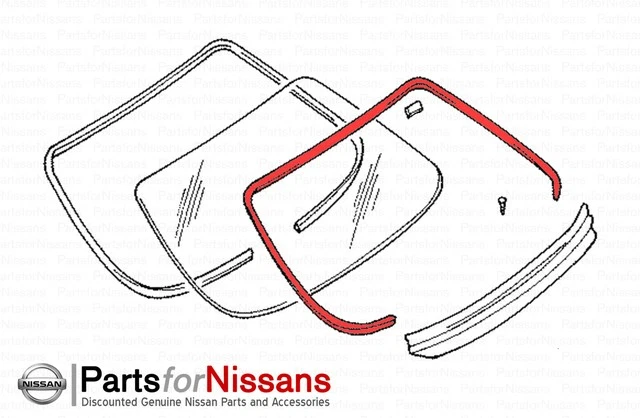 Genuine Nissan 1995-1998 240SX Rear Back Window Upper Reveal Molding NEW OEM - Image 2 of 3