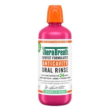 TheraBreath Anticavity Fluoride Mouthwash, Sparkle Mint,  33.8 fl oz