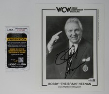Bobby Heenan Signed 8x10 Paper Photo WCW Wrestling The Brain JSA COA