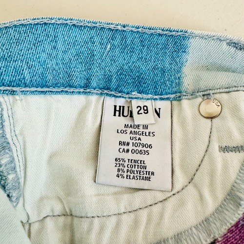 HUDSON NICO MID-RISE SUPER SKINNY MULTICOLOR DENIM BLUE JEANS MADE IN USA SZ 29 - Picture 5 of 7