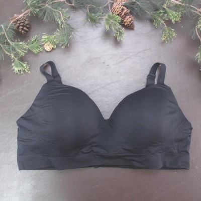 Truekind Bra Womens 4XL Black Wireless Padded T Shirt Seamless Plus Size Comfort