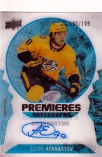 2023-24 Upper Deck Ice Ice Premieres Autographs #IPAEA Egor Afanasyev 190/199 RC