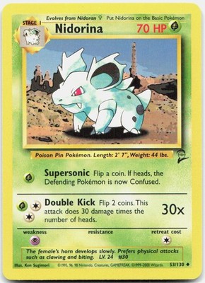 Nidorina Uncommon Base Set 2 053/130 LP
