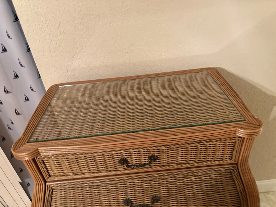 Cómoda de mimbre Bombay cómoda Indias Occidentales ratán tropical Highboy Foto 3 de 4