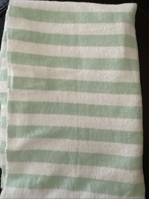 Cloud Island Mint Green White Stripe Flannel Baby Receiving Blanket Lovey 28x28''