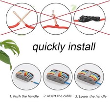 Wire Connectors, Compact Lever Wire Nuts Connectors Wire Terminals 1 in 5 Out...