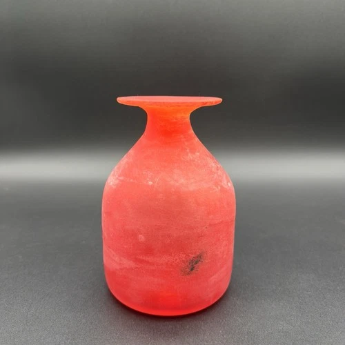 Cenedese Murano Scavo Bottle Vase Vintage Mid-Century Italian Art Glass 6.25”