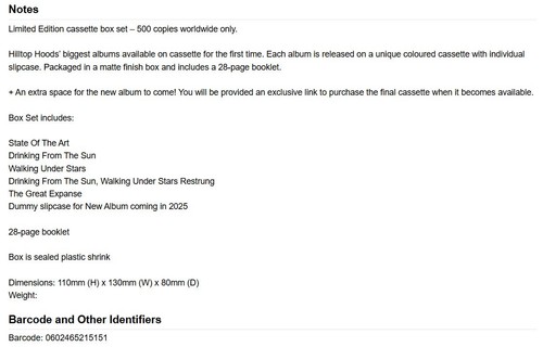 Hilltop Hoods Limited Edition Cassette Box Set - First 5 Albums SEALED NEW - Picture 3 of 6