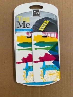 (2 Pack) Go Travel Tag Me Luggage Tags, Landmark Theme - BUY MORE & SAVE 25%!!