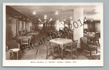 British Railways SS Arnhem RPPC Ocean Liner Dining Hall—Real Photo Steamer Ship