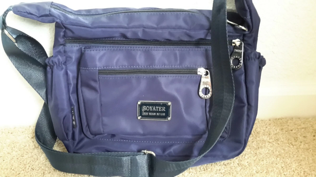 Navy blue nylon crossbody bag sale
