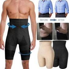 Men Compression Briefs High Waist Boxer Shorts Belly Body Shaper Slimming Pants