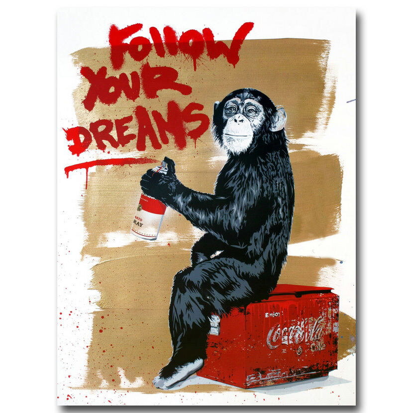 Banksy Monkey Graffiti Art Motivational Wall Poster Print