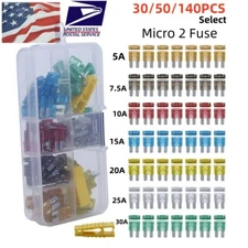 30/50/140X APT/ATR Micro2 Blade Fuses Assorted Kit Car 5/7.5/10/15/20/25/30A US