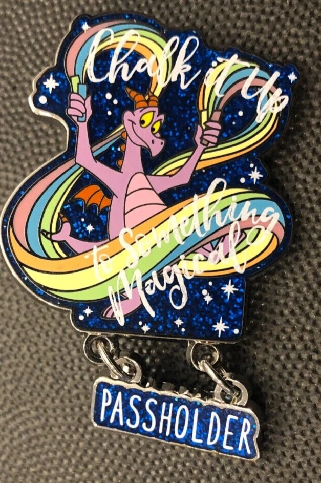 Disney pin 153421 Figment Festival of the Arts Chalk It Up Passholder rainbow