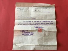 William Dixon Ltd London 1905 Glasgow stamped  receipt R33614