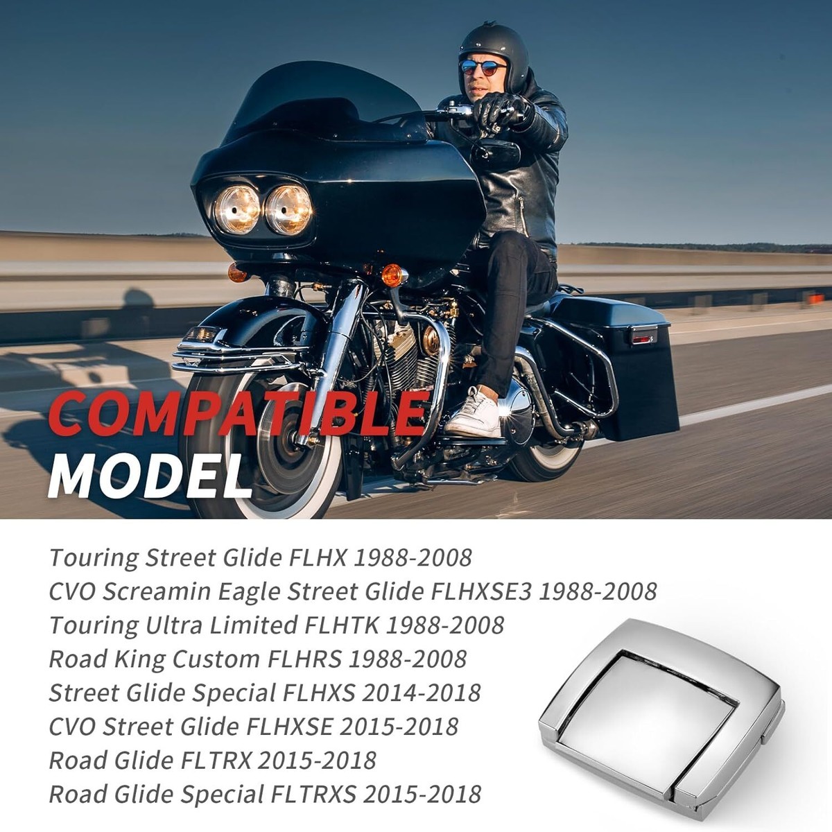 Chrome Tour Pack Trunk Latches – Fits 1980-2013 Harley Touring Electra Glide FLHTC