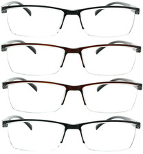 4 Pack Reading Glasses Readers Men Women Squa...